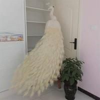 Nouvelle plume blanche imitée de paon en queue, décorations de mariage, accessoires de performance sur scène, échantillons de décoration de nouvelle pièce, paon blanc
