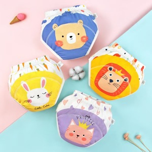 Baby training pants Fralda calças Algodão cartoon para meninos <span class=keywords><strong>e</strong></span> meninas toalete abstinência fralda TPU gaze impermeável lavável - Product Image 5
