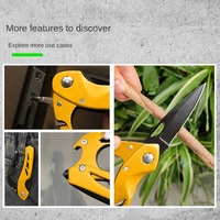Couteau mousqueton jaune avec clip de verrouillage, lame pliante, brise-vitre – Idéal pour les acheteurs en gros de produits sportifs et d'extérieur