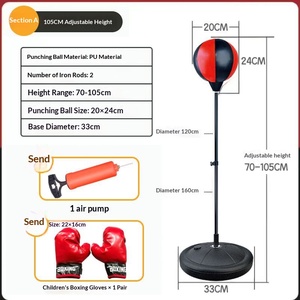 Pelota de Boxeo Vertical para Niños, Pelota de Reacción Rápida para el Hogar, Equipo de Fitness para el Hogar, Saco de Arena de Rebote para Descompresión - Product Image 6