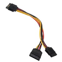 Cable de extensión SATA II de alta calidad, divisor de alimentación de disco duro de 15 pines SATA macho a 2 hembra de 15 pines, cable de extensión en Y de 1 a 2, 20 cm