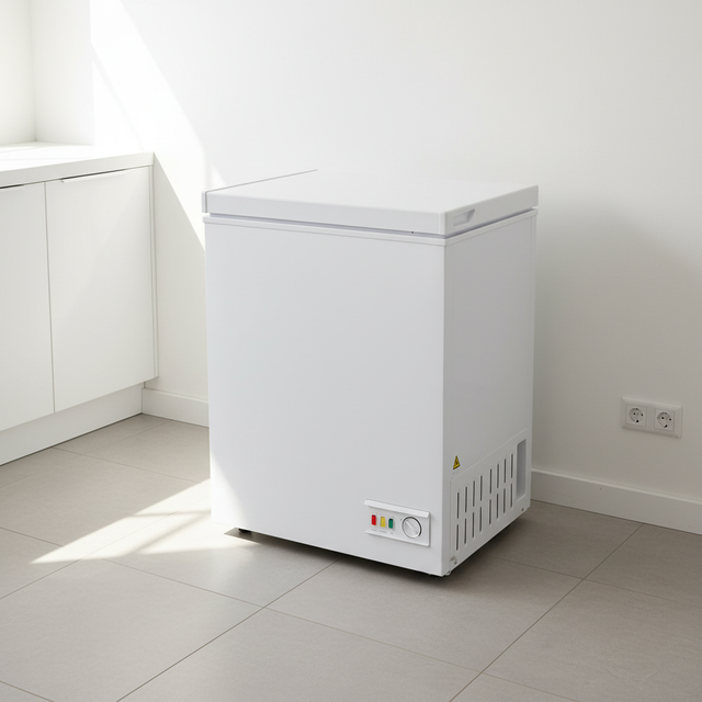 100L High Quality Electric Double-Temperature Sliding Door Top Open Small Chest Freezer Household
