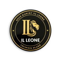 Calcomanía para Vasos de Plástico con Diseño de Emblema, Resistente al Agua, Brillante, Personalizada, con Logotipo de León Negro y Dorado, Pegatinas Holográficas Circulares para Vasos