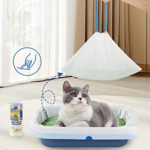Sacs à cordon biodégradables personnalisés pour litière de chat, grands sacs à déjections pour animaux de compagnie, gestion des déchets, pelle à litière - Product Image 1