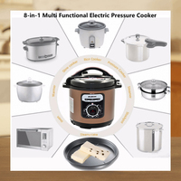 Cuisinière à pression électrique manuelle polyvalente en acier inoxydable BUBOK 6L pour usage domestique et commercial