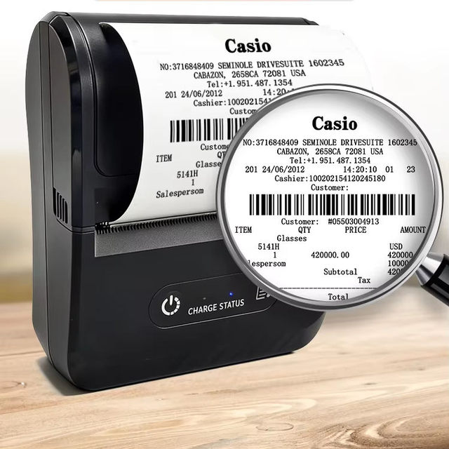 ZJIANG POS8006B Portable Thermal 80mm Label Printer 203dpi Resolution Receipt Barcode Usage in Stock 25-80mm Different Labels