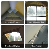 Tente de glamping gonflable professionnelle en tissu TC 8+8m², installation rapide automatique, tente d'extérieur
