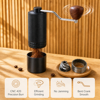 Moulin à café manuel efficace à broyage CNC 420 en acier de haute précision, sans blocage des grains, manivelle coudée, portable et réglable, directement de l'usine
