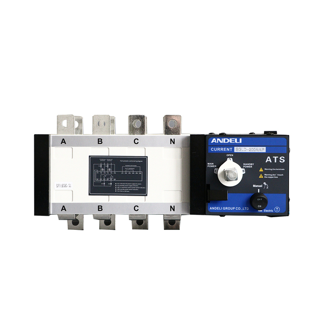 ANDELI Supplier SGLD 4P Dual Power Automatic Transfer Switch 200A Automatic Transfer Switch PC Class 4pole ATS