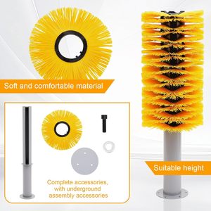 Brosse à gratter pour bétail, grande brosse à gratter pour vaches, brosse à gratter auto-nettoyante avec <span class=keywords><strong>kit</strong></span> d'installation au sol pour bovins et chevaux - Product Image 4