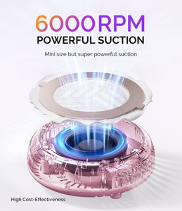 Colector de Polvo para Uñas, Ventilador de Bolsillo Rosa, Ligero, 6000 RPM, Ultra Pequeño, 3 Modos de Succión, 30 Filtros de Papel - Product Image 3