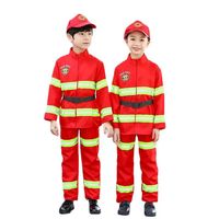 Costume de pompier unisexe pour enfants, fête costumée du Nouvel An, combinaison 100% polyester