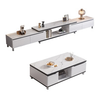 Table basse et meuble TV combinés pour petit appartement, salon, meuble TV moderne minimaliste extensible multifonctionnel sur pied