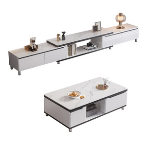 Table basse et <span class=keywords><strong>meuble</strong></span> <span class=keywords><strong>TV</strong></span> combinés pour petit appartement, salon, <span class=keywords><strong>meuble</strong></span> <span class=keywords><strong>TV</strong></span> moderne minimaliste extensible multifonctionnel sur pied - Product Image 5