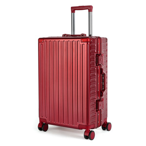 Valise à roulettes Yongsheng de 24 pouces, rouge, avec roues universelles, serrure à combinaison, cadre en aluminium, valise de voyage d'affaires - Product Image 3