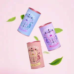 Customized Logo Cardboard Cylinder Container Aluminum Foil Paper Tube Tea Packaging With Metal Lid For Food