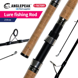 Canne à pêche spinning/casting en fibre de carbone 2,1 m, 1 pièce, manche en liège, action M, pour <span class=keywords><strong>la</strong></span> pêche au bar et au poisson-chat en eau douce - Product Image 1