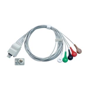 Câble <span class=keywords><strong>ECG</strong></span> pour enregistreur <span class=keywords><strong>Holter</strong></span> médical, câble <span class=keywords><strong>ECG</strong></span> pour moniteur patient à 5 dérivations, compatible avec Fukuda Denshi - Product Image 1