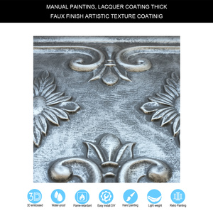 Antique Tin Kim Loại Gạch Trần pl63 Emboss Tường Nội Thất Bảng Điều Chỉnh Chống Cháy PVC Trần Cho Quán Cà Phê Câu Lạc Bộ Cải Thiện Nhà Khách Sạn - Product Image 3