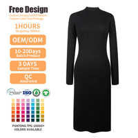 Robe tricotée pour femme Robes décontractées à manches longues Robe pull personnalisée moulante grande taille formelle Maxi modeste