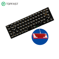 Custom 60% 65% 75% 80% Layanan Desain Fr4 Hot Swap Tipe C RGB Konektor PC Komputer Nirkabel Gaming Keyboard PCB PCBA Majelis