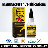 Adhésif acrylique bicomposant haute performance W-2201, colle à séchage rapide 20G, liquide instantané pour le travail du bois et l'emballage
