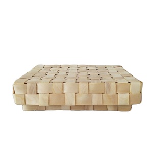 Cestino piccolo con coperchio cesto in <span class=keywords><strong>legno</strong></span> fatto a mano con coperchio per confezione regalo pane/frutta - Product Image 2