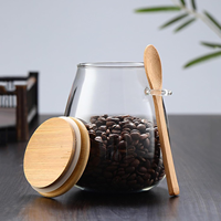 Pot de conservation en verre borosilicate transparent de haute qualité avec couvercle et cuillère, pour la cuisine domestique ou le camping, hermétique pour le stockage des aliments