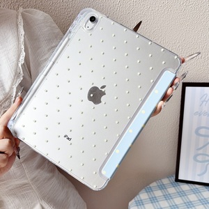 Étui pour tablette en cuir PU à pois, pliable en trois, avec support pliable et fente pour stylet, <span class=keywords><strong>coque</strong></span> transparente pour <span class=keywords><strong>iPad</strong></span> 10 10.<span class=keywords><strong>9</strong></span> 2022 et <span class=keywords><strong>iPad</strong></span> 11 A16 2025 - Product Image 6