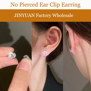 Pendientes Magnéticos <span class=keywords><strong>de</strong></span> Acero Inoxidable con Zirconia para Mujer y <span class=keywords><strong>Hombre</strong></span>, Sin Perforación, <span class=keywords><strong>de</strong></span> Alta Calidad y Bajo Precio - Product Image 2