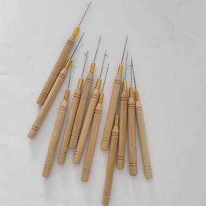 Aiguille à crocheter multifonction personnalisée pour dreadlocks, avec manche en bambou, outil d'interverrouillage pour extensions de cheveux - Product Image 1