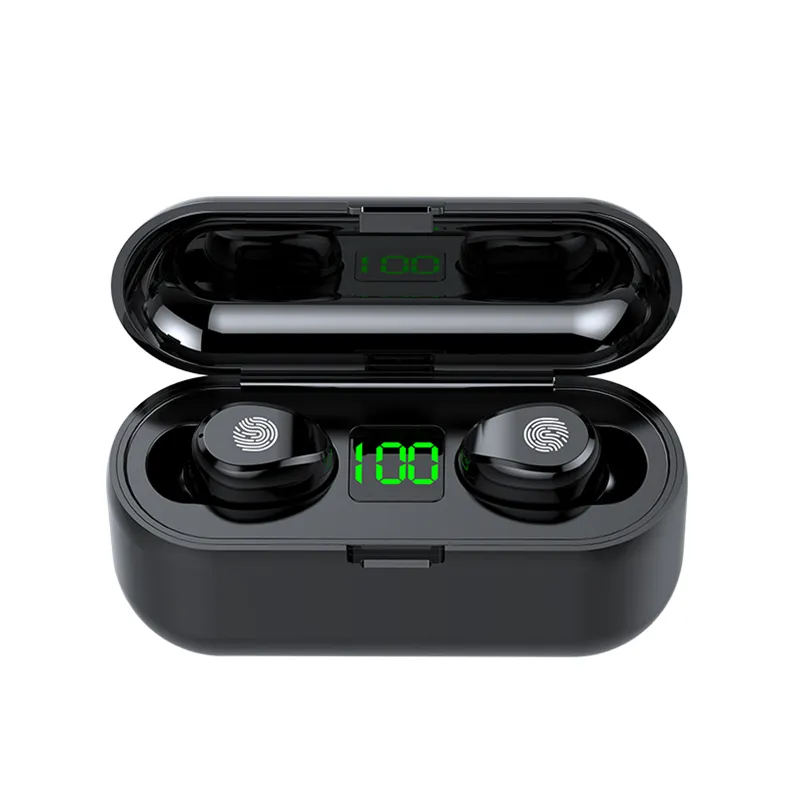 Nouveau Original F9 Tws Sans Fil Écouteurs BT 5.0 Pod 3D Oreillettes bluetooth logo impression écouteurs Écouteurs pour iphone