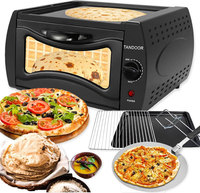 Four tandoor électrique domestique 2100W, 15L, compact, à convection, réglable de 0 à 400 ° Température C pour griller la pizza, griller le naan, en métal