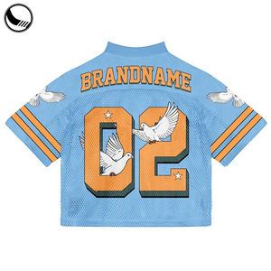 Kundenspezifisches Herren Boxy <span class=keywords><strong>Jersey</strong></span> T-Shirt im Streetwear- und Sportswear-Stil mit Personalisierter Polyester-Stickerei und Sublimationsdruck, American-Football-Trikot - Product Image 3