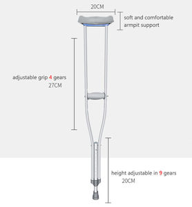 Béquilles en aluminium réglables en hauteur ODM pour personnes âgées et handicapées - Product Image 2