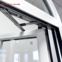 Ventanas Arqueadas Personalizadas Prettyhouse NFRC, Ventanas de Vidrio de Aluminio con Doble Acristalamiento, Insonorizadas, en Blanco y Negro, con Diseño de Rejilla