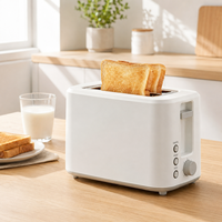 Grille-pain électrique compact blanc à deux fentes avec contrôle mécanique clair de la coloration pour cuisines seniors