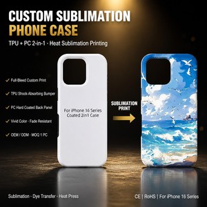 Carcasa de Teléfono en Blanco para Impresión, Carcasa Híbrida de TPU y PC, Lista para Transferencia de Calor, Base para <span class=keywords><strong>iPhone</strong></span> 18 17 16 15 Pro Max 14 13 12 11 X XS - Product Image 1