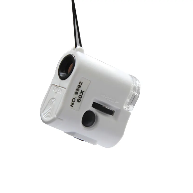 NO.9592 mini microscopio a LED 60x microscopio portatile con lente d'ingrandimento ottica acrilica