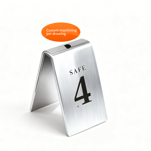 Custom Laser-Cut Wire EDM CNC Machined Metal Table Number Signs (Brass/Al/Ti/Stainless Steel) Portable Desk <b>Sign</b> for <b>Bar</b>/Hotel - Product Image 1