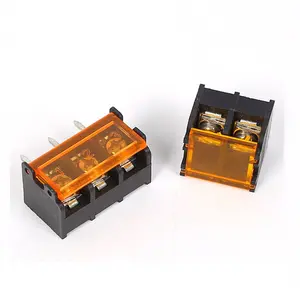 High Current Yellow Cover Foot Length Pitch 9.50Mm Fence Type Terminal Block