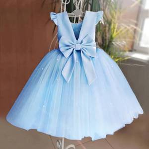 Robe courte en <span class=keywords><strong>tulle</strong></span> à nœud papillon à une épaule pour bébé fille de <span class=keywords><strong>12</strong></span> <span class=keywords><strong>mois</strong></span>, costume de princesse pour concours de beauté pour bébé - Product Image 4