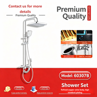 Système de douche en laiton chromé poli, multi-modes, avec douchette à effet pluie, kit complet mural pour salle de bain