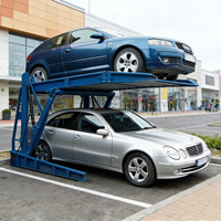 Tabitha TEP606 Mini élévateur de stationnement hydraulique à double empilement à 2 poteaux, certifié CE, pour parkings automobiles, capacité de charge 2300 kg