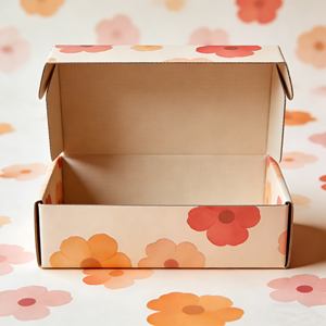 Boîte d'emballage cadeau personnalisée pour tampons, emballage écologique en matériaux recyclés, carré, brun, kraft, carton ondulé personnalisé - Product Image 1