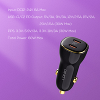 LDNIO C104 Charge rapide 60W Haute puissance Double PD30W Prise en charge PD/PPS Charge super rapide pour téléphone Macbook