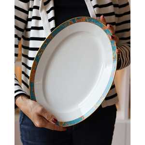 Set di Stoviglie Richard Ginori Impero 12 Pezzi, Stile Bohémien Classico, Kit Ecologico con Bordo Astratto per Hotel - Product Image 1