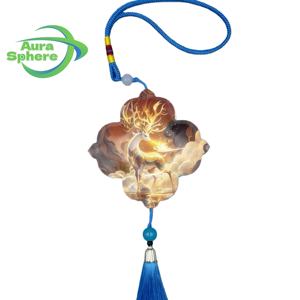 Aurasphere ตกแต่งแขวนกลิ่นหอมในรถและบ้าน-วัสดุกระดาษสไตล์จีนนำความโชค<span class=keywords><strong>ดี</strong></span>มาปรับแต่งกลิ่นหอม/โลโก้ - Product Image 4