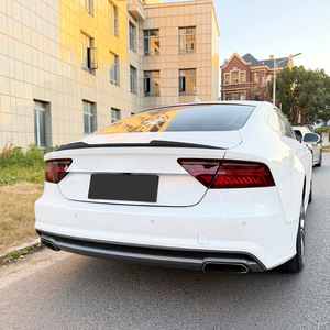 Aileron de coffre arrière Audi A7 S7 C7 2011-2017, noir piano, texture carbone, ABS, type bec de canard - Product Image 1