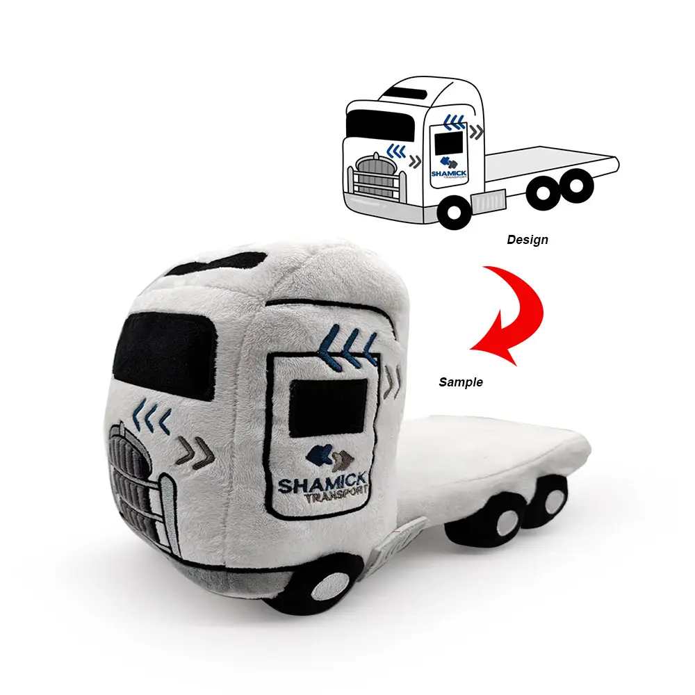 Customizded cartoon stuffed soft animals plush toy car custom stuffed mascot truck toys gifts